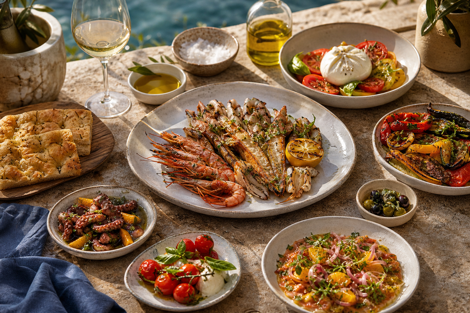 Mediterrane Gerichte mit frischen Zutaten